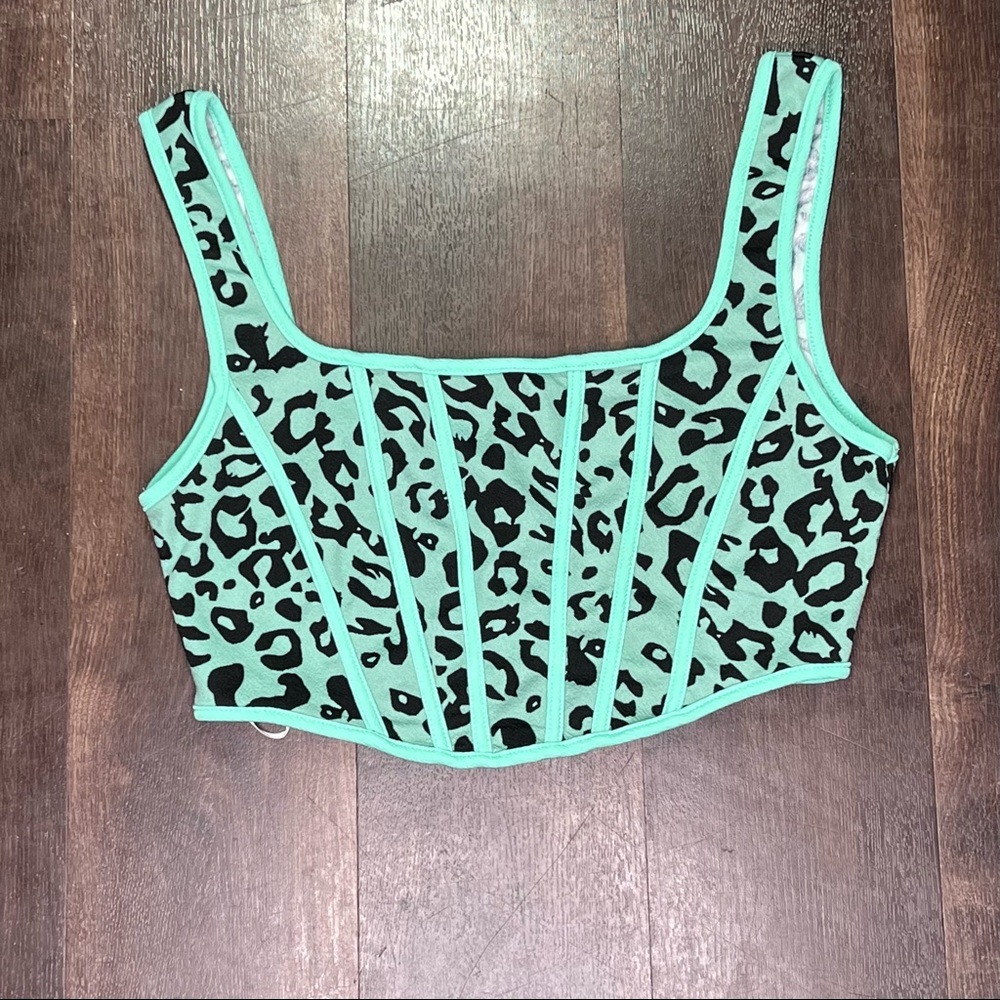 Shein Mint Cheetah Corset Top